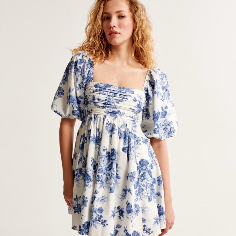 Abercrombie Emerson Poplin Puff Sleeve Mini dress